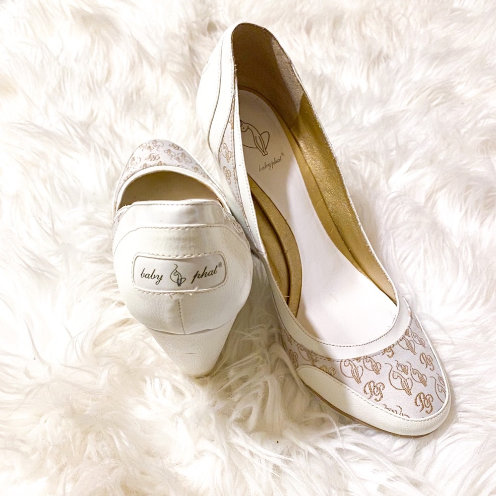 Baby Phat logo print wedge heels ♥️